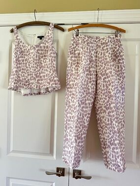 J. Crew Linen Peplum Sleeveless Top and Matching Pants